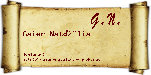 Gaier Natália névjegykártya
